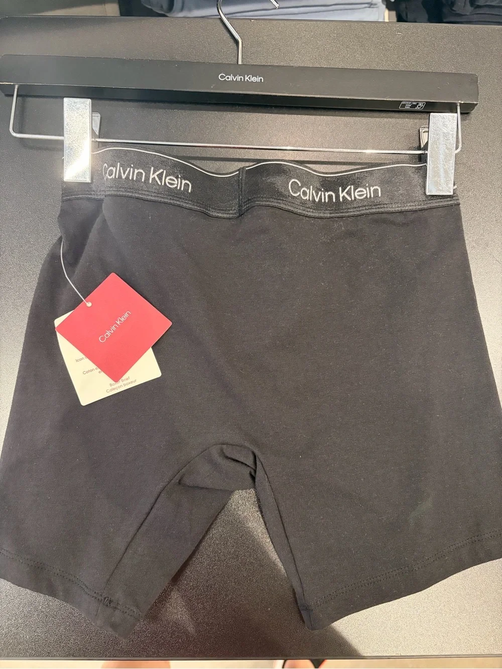 Calvin Klein black plain Stretch Boxer Briefs with Logo Waistband new